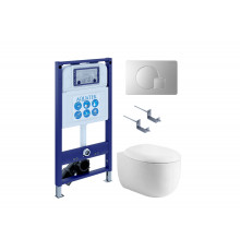 SET AQUATEK АЛЬТАИР cm-068 4в1 (рама AQUATEK INS-0000025 + крепление KKI-0000002 + кнопка KDI-0000068 + унитаз AQ1980-00 + тонкое сиденье soft-close)