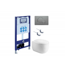 SET AQUATEK АЛЬТАИР cm-070 4в1 (рама AQUATEK INS-0000025 + крепление KKI-0000002 + кнопка KDI-0000070 + унитаз AQ1980-00 + тонкое сиденье soft-close)