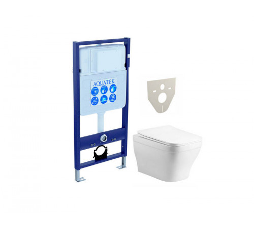SET AQUATEK АМАДЕО cm (рама AQUATEK Standard INS-0000012 (без клавиши и крепежа) + унитаз АМАДЕО AQ1180-00 с тонким сиденьем soft-close
