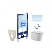SET AQUATEK ВЕГА-1905-013 (рама AQUATEK Standard INS-0000012 с клавишей KDI-0000013 и крепежом KKI-0000001 + унитаз ВЕГА AQ1905-00 с тонким сиденьем sc)