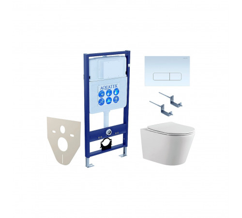 SET AQUATEK ВЕГА-1905-013 (рама AQUATEK Standard INS-0000012 с клавишей KDI-0000013 и крепежом KKI-0000001 + унитаз ВЕГА AQ1905-00 с тонким сиденьем sc)