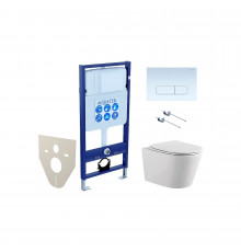 SET AQUATEK ВЕГА-1905-013 (рама AQUATEK Standard INS-0000012 с клавишей KDI-0000013 и крепежом KKI-0000001 + унитаз ВЕГА AQ1905-00 с тонким сиденьем sc)