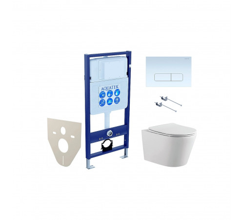 SET AQUATEK ВЕГА-1905-013 (рама AQUATEK Standard INS-0000012 с клавишей KDI-0000013 и крепежом KKI-0000001 + унитаз ВЕГА AQ1905-00 с тонким сиденьем sc)