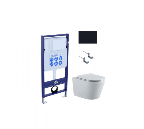 SET AQUATEK ВЕГА-1905-017 (рама AQUATEK Standard INS-0000012 с клавишей KDI-0000017 и крепежом KKI-0000002 + унитаз ВЕГА AQ1905-00 с тонким сиденьем sc)