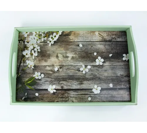 Поднос "Прованс" (дерево), 43x27,5x7см., оливковый/11шт.