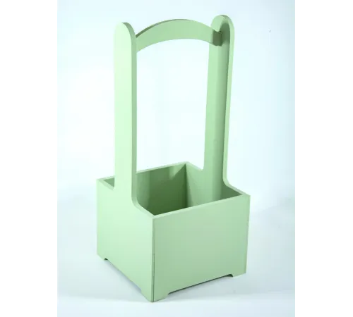 Корзина (дерево), 14х14х30см, оливковый