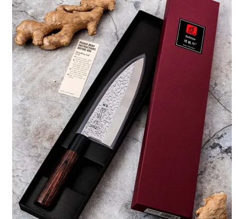 Нож кухонный «Нара» односторонняя заточк сталь нерж.,дерево ,L=285/150,B=49мм металлич.,тем.дерево