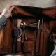 Набор барный «Мотиво» в скрутке (10 предметов)  сталь нерж.,ткань серебрист.,коричнев.