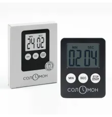 Таймер электронный «Соломон» на магните  ,H=7,L=53,B=70мм черный