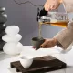 Пиала для чая Floral фарфор 150мл серый