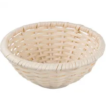 Корзина плетеная для хлеба полиротанг D=18/7см бежев.