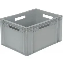 Ящик для продуктов с ручками полипроп. 27,6л ,H=22,L=40,B=30см серый