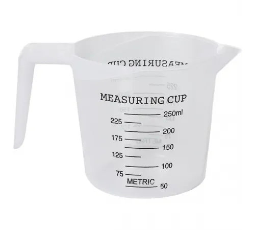 Кувшин мерный пластик 250мл ,H=85,L=130,B=90мм прозр.