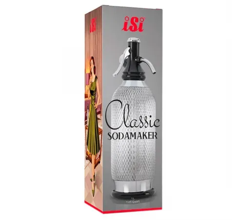 Сифон для содовой «Содамэйкер» сталь нерж.,пластик 1л ,H=35см прозр.