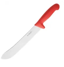Нож для нарезки мяса сталь нерж.,пластик ,L=480/295,B=38мм красный,металлич.