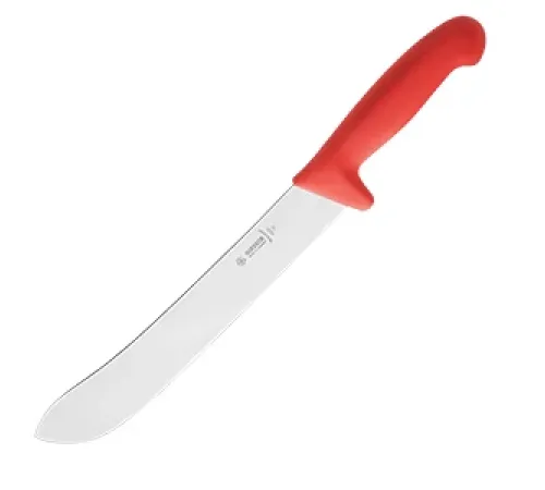 Нож для нарезки мяса сталь нерж.,пластик ,L=480/295,B=38мм красный,металлич.