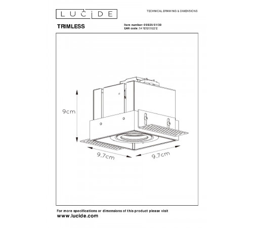 Встраиваемый светильник Lucide Trimless 09925/01/30