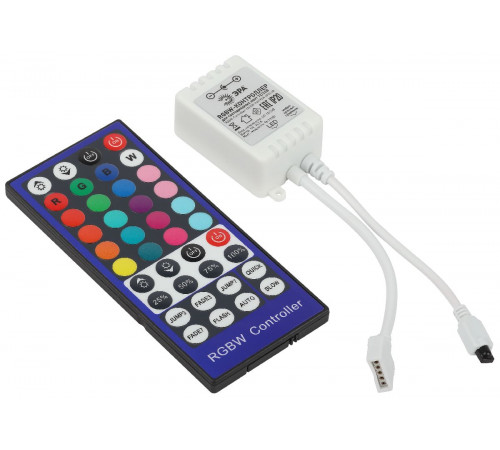 Контроллер с ИК пультом Эра RGBW-Controller-12/24V-96/192W-IP20-IR Б0061113