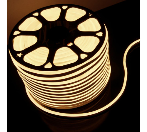 Светодиодный гибкий неон Elektrostandard 220V 9,6W 120Led 2835 IP67 односторонний теплый белый, 50 м 4690389167355