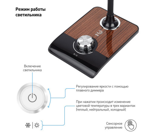 Настольная лампа ЭРА NLED-473-10W-BK Б0033305