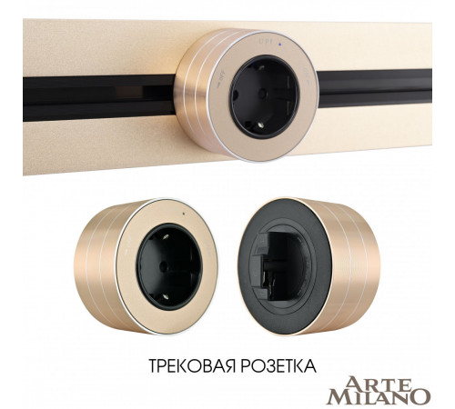 Трековая розетка Arte Milano Am-track-sockets 380011TS/ES Gold