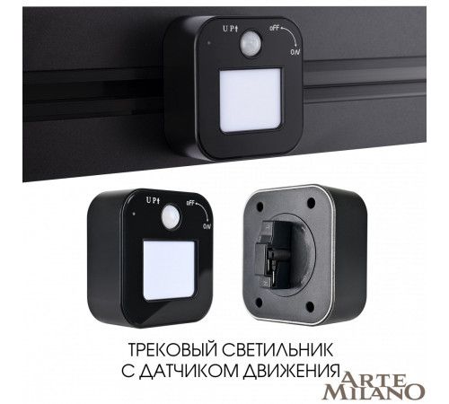 Трековая подсветка Arte Milano Am-track-sockets 380022TLS/LWS Black