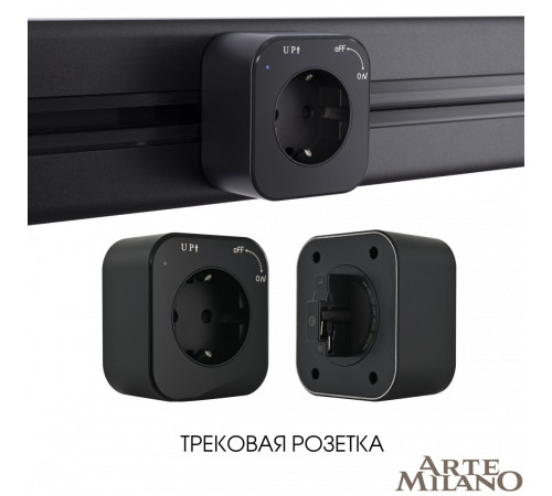 Трековая розетка Arte Milano Am-track-sockets 380022TS/ES Black