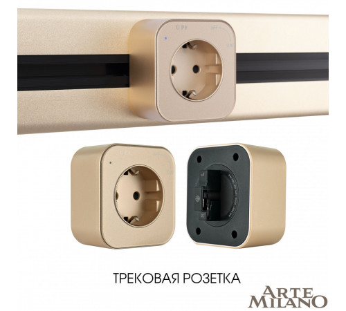 Трековая розетка Arte Milano Am-track-sockets 380022TS/ES Gold