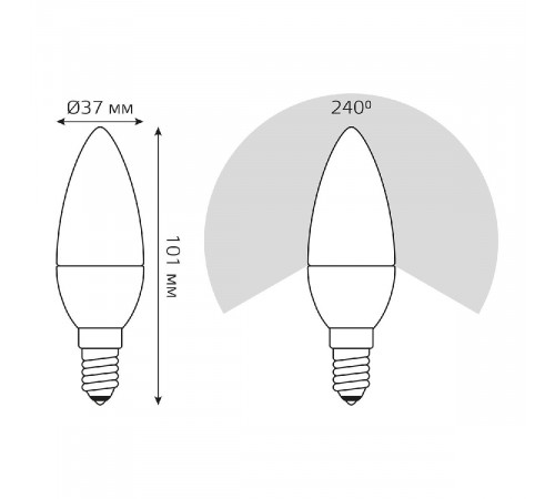 Лампа светодиодная диммируемая Gauss E14 7W 4100K матовая 103101207-S
