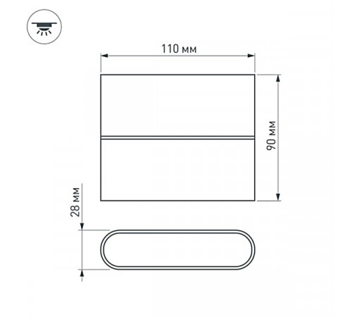 Уличный настенный светодиодный светильник Arlight SP-Wall-Flat-S110x90-2x3W Warm3000 032410