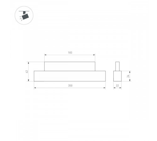 Трековый магнитный светильник Arlight MAG-ORIENT-FLAT-L350-12W Day4000 (BK, 100 deg, 48V, DALI) 055797