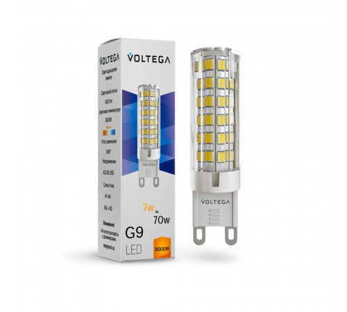 Светодиодная лампа Voltega Simple Capsule 7W 3000K G9 7187