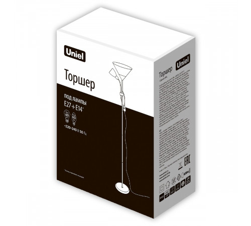 Торшер Uniel UML-T520 E27+E14 BLACK/WHITE UL-00010194