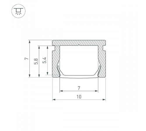 Алюминиевый профиль Arlight PIK-1007-3000 ANOD 045493