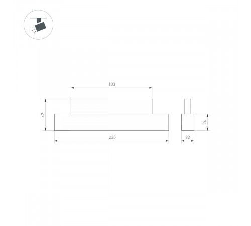 Трековый магнитный светильник Arlight MAG-ORIENT-FLAT-L235-8W Warm2700 (WH, 100 deg, 48V) 055985