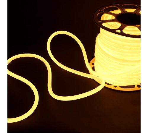 Светодиодный гибкий неон Elektrostandard 220V 9,6W 144Led 2835 IP67 круглый теплый белый, 50 м 4690389167485
