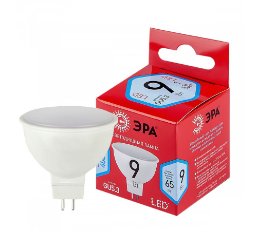 Лампа светодиодная Эра GU5.3 9W 4000K LED MR16-9W-840-GU5.3 R Б0050199