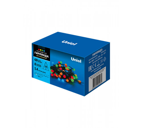 Светодиодная гирлянда (07928) Uniel Шарики 220V разноцветный ULD-S0540-060/DGA MULTI IP20 COLORBALLS
