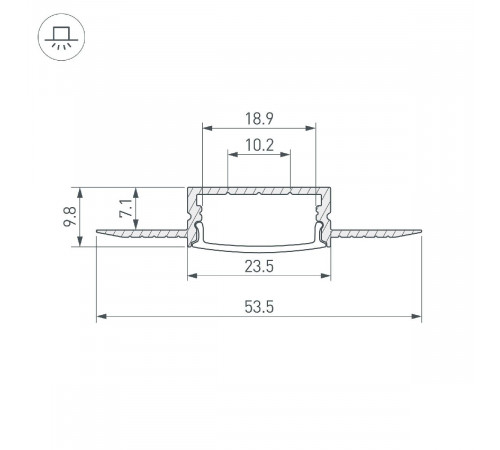Профиль Arlight FANTOM-W20-H10-2000 ANOD 047360