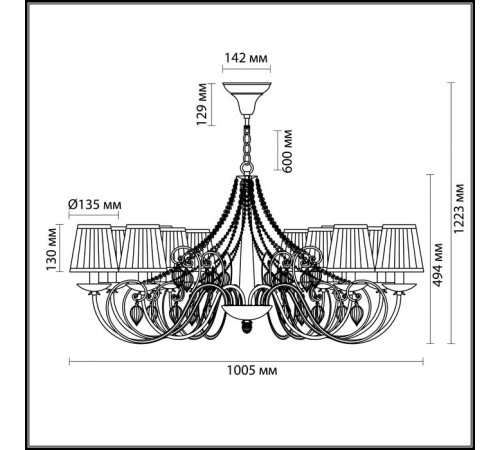 Подвесная люстра Odeon Light Niagara 3921/12