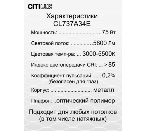 Потолочный светильник Citilux Триест Смарт CL737A34E