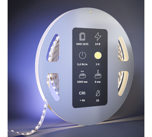 Светодиодная лента Maytoni Led Strip 24В 2835 9,6Вт/м 3000К 5м IP20 201038