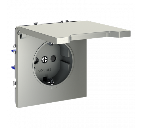 Розетка с защитными шторками и крышкой Voltum S70 VLS040305