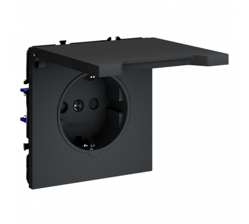 Розетка с защитными шторками и крышкой Voltum S70 VLS040307