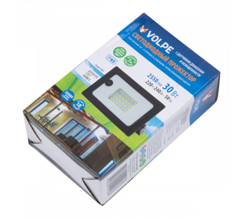 Прожектор Volpe ULF-Q518 30W/6500K SENSOR IP65 220-240V BLACK UL-00011679