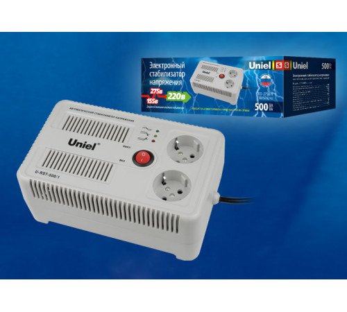 Стабилизатор напряжения (UL-00003602) Uniel 500ВА U-RST-500/1