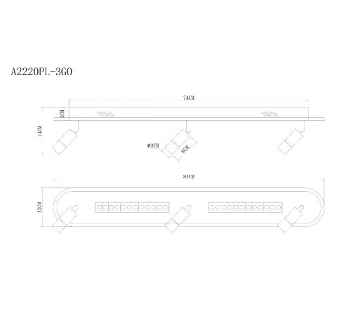 Спот Arte Lamp Pisces A2220PL-3GO