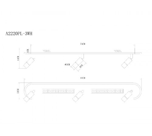 Спот Arte Lamp Pisces A2220PL-3WH