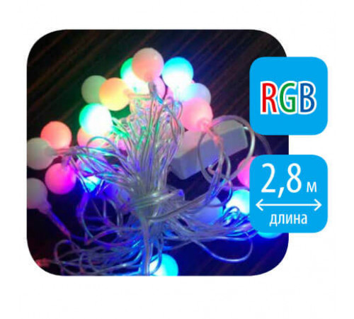 Светодиодная гирлянда (09580) Uniel Радуга 220V разноцветный ULD-S0280-025/DTA RGB IP20 RAINBOW