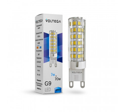 Светодиодная лампа Voltega Simple Capsule 7W 4000K G9 7188